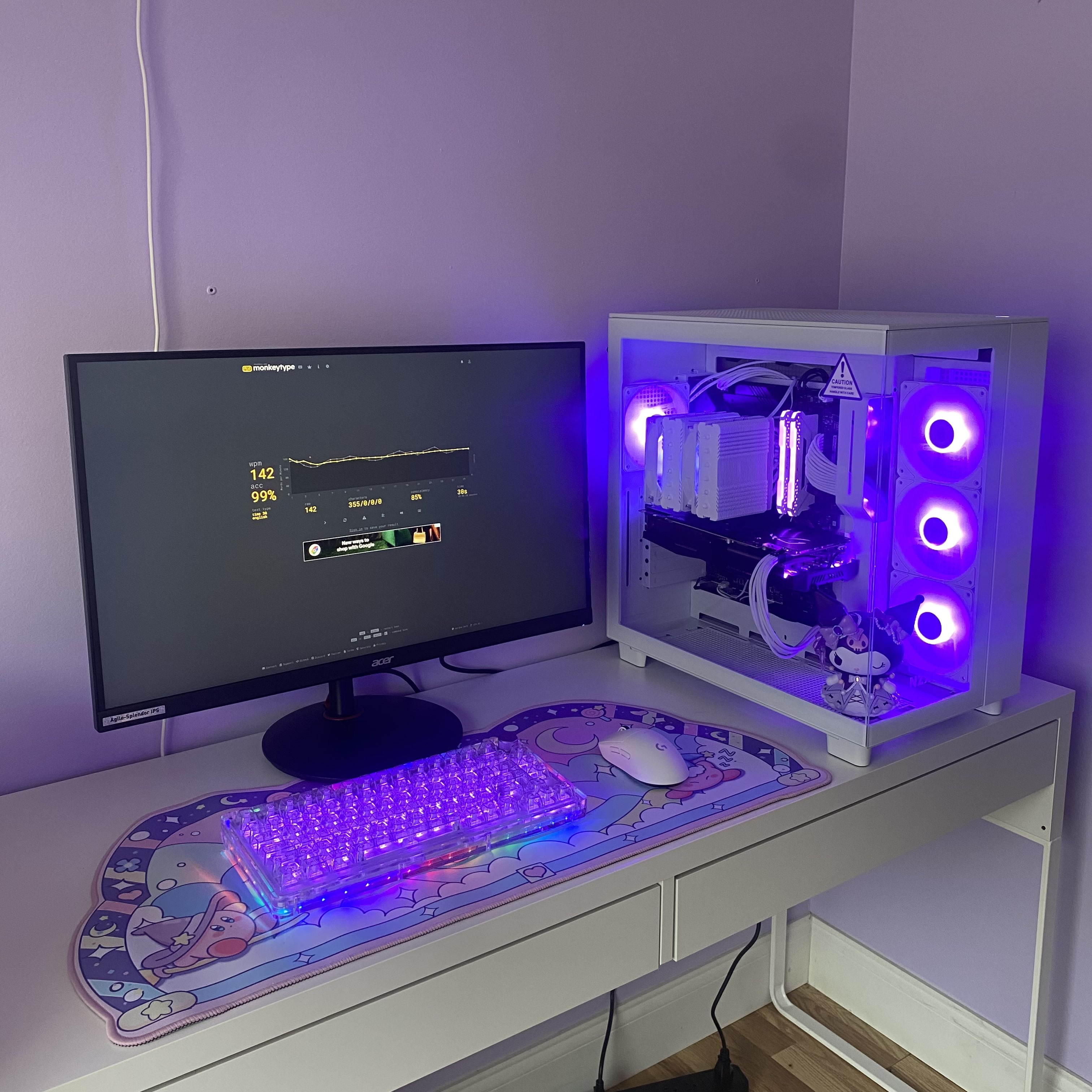 purple & white pc build